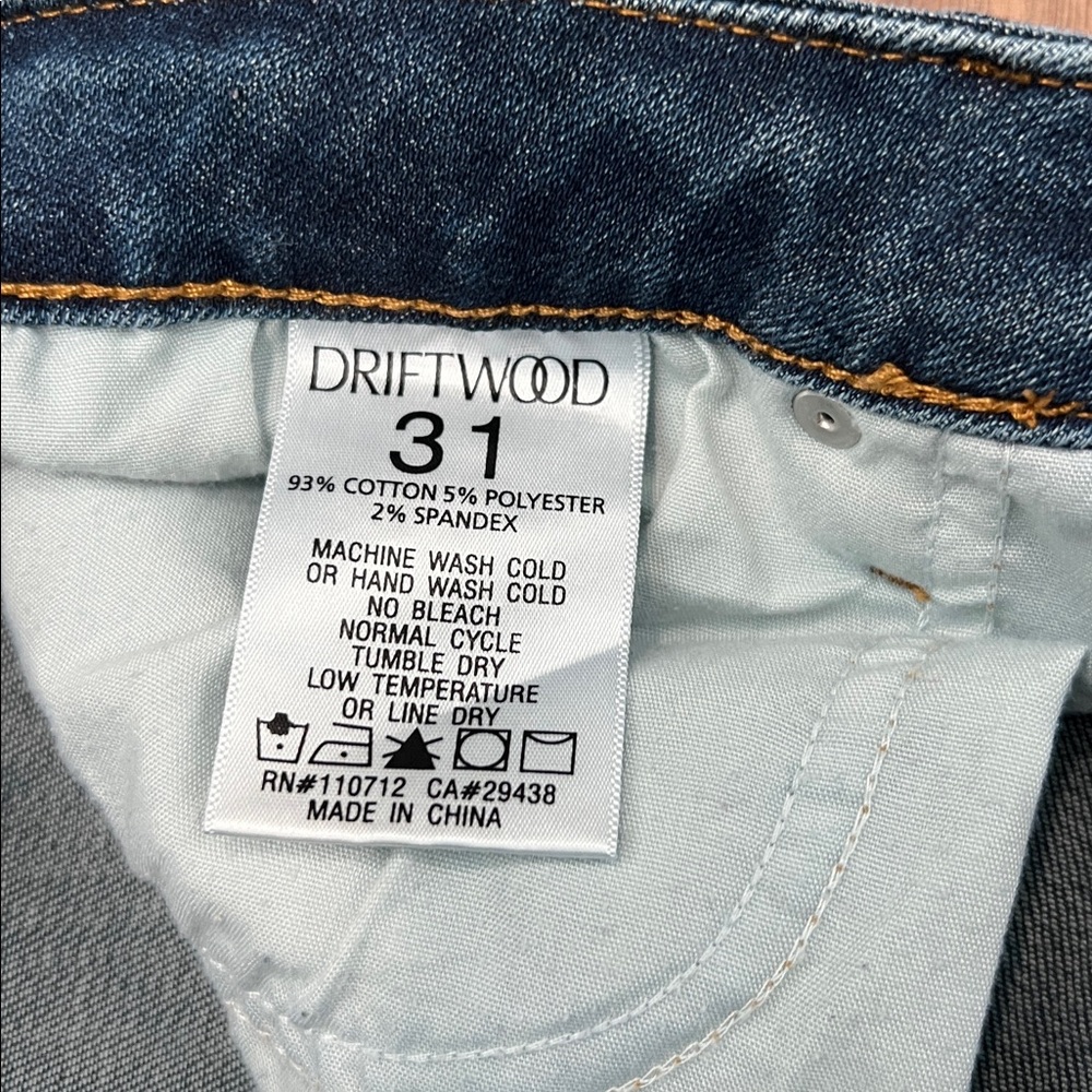 Driftwood Jackie Jeans with Chevron Side Embroidered Detail Size 31 - Picture 3 of 12